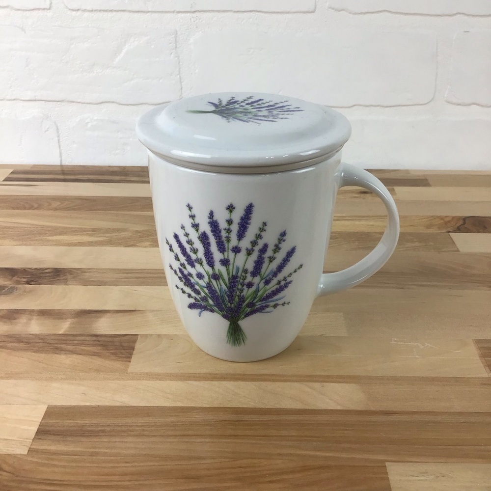𝅺WAWEL fine porcelaine made in Poland mug tea cup coffee with drainer lavender